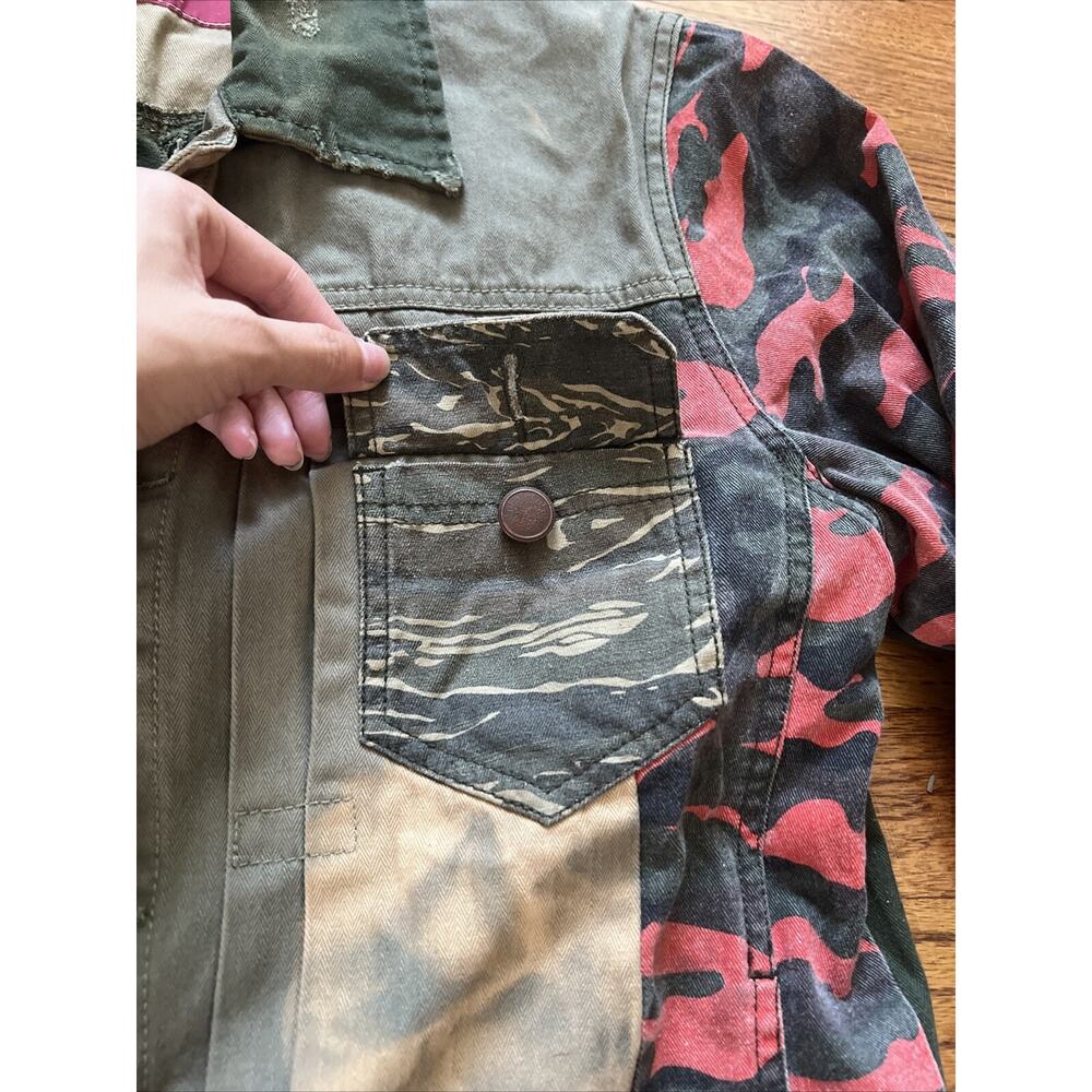 Strivers Row Patchwork Denim Canvas Jacket Biker … - image 3